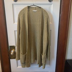0X Muted Chartreuse Knit Cardigan